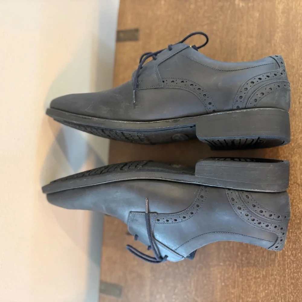 Sandro Moscoloni‎ Mens Black Leather Wingtip Brogue Oxford Shoes Size 11D